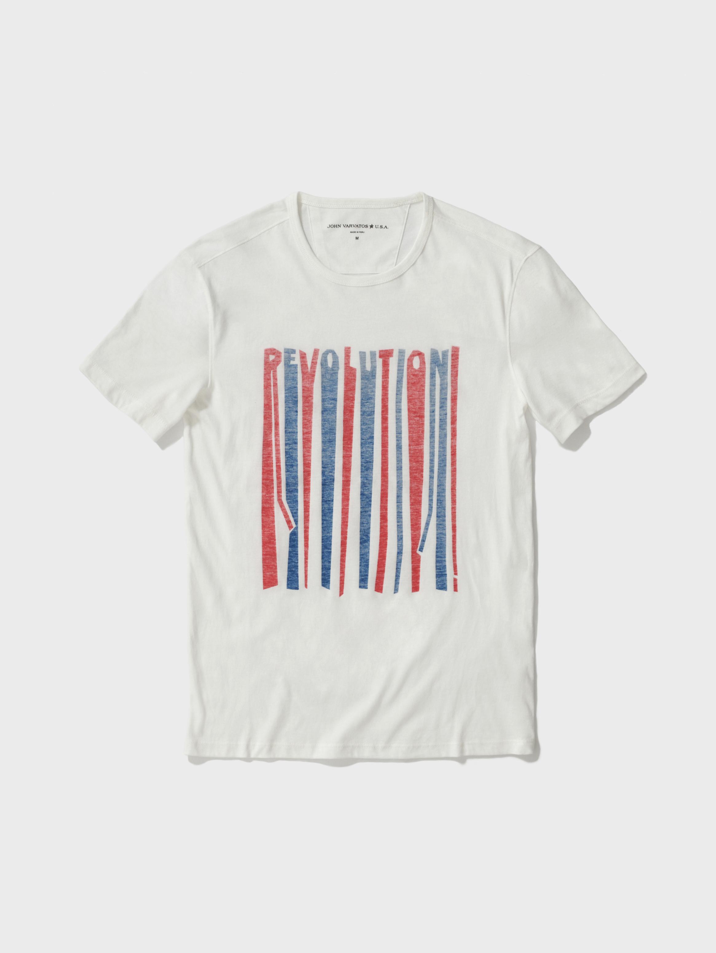 John Varvatos Star USA Mens Revolution Tie Dye Graphic Crew T-Shirt